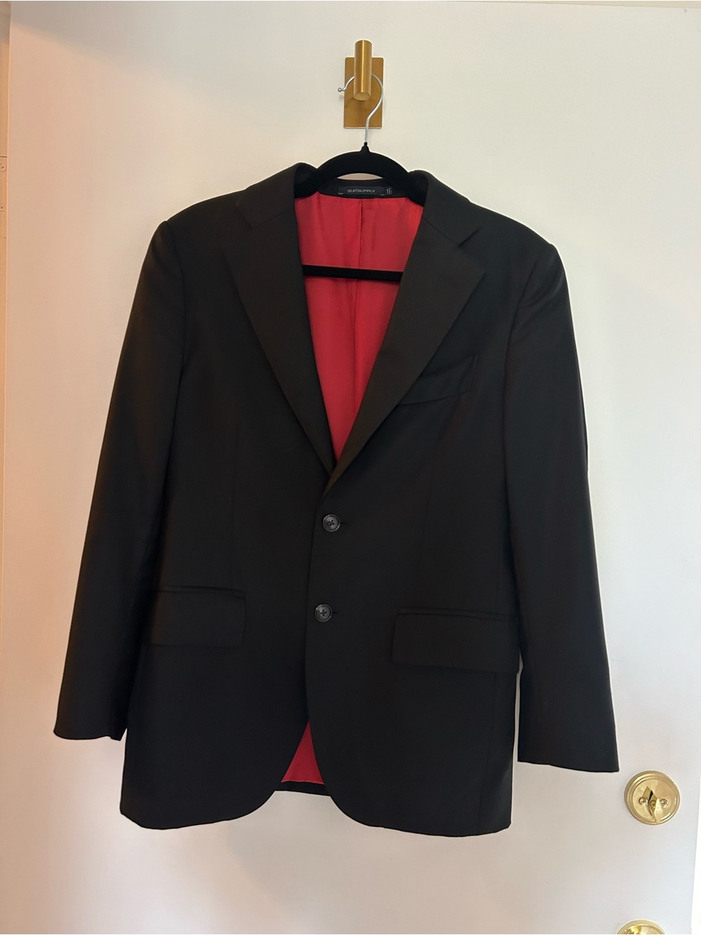 SuitSupply Blazer Jacket Men's 52 Black Sienna Single Breasted Jacket